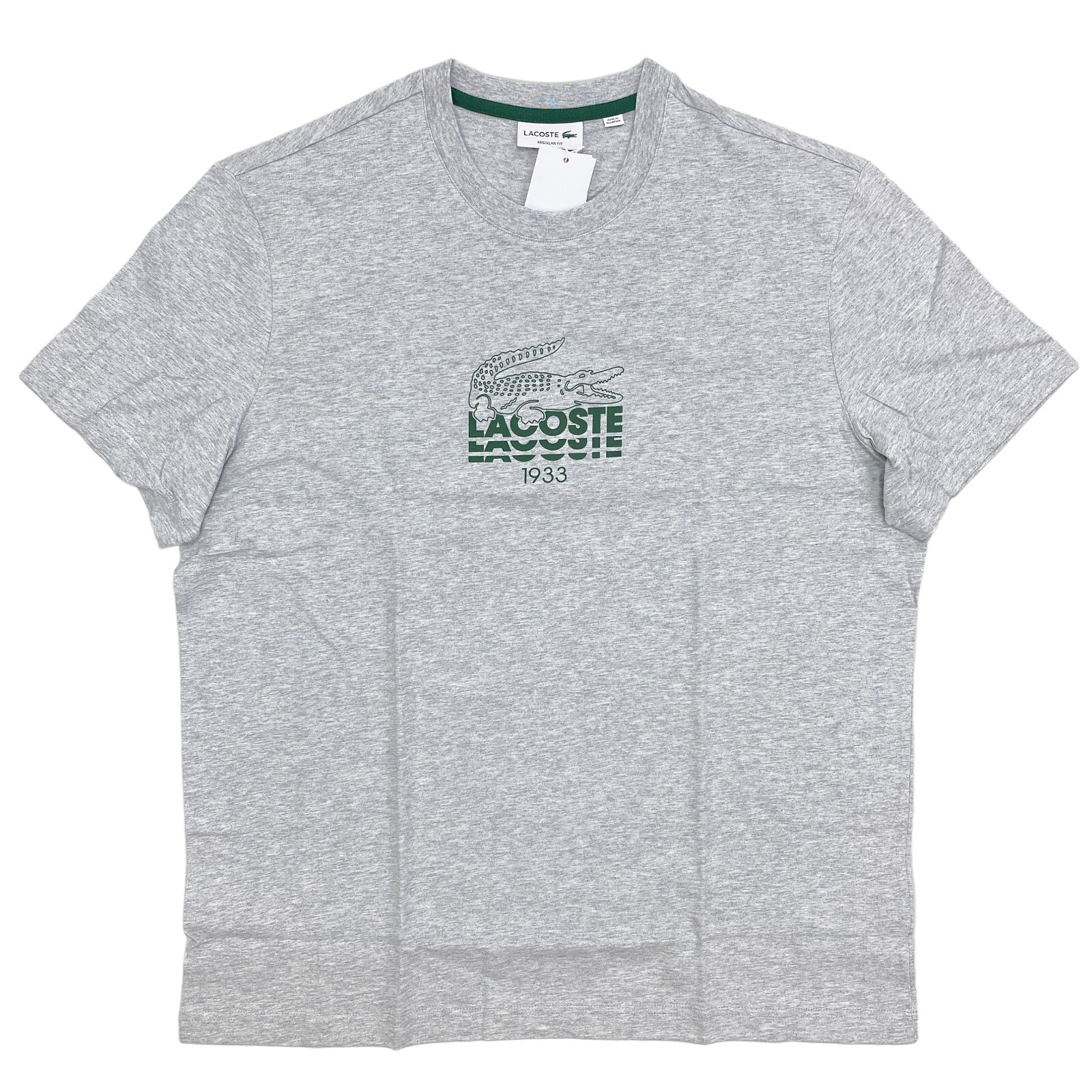 Lacoste Men's Crocodile Branding Print Crew Neck Cotton T