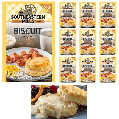 10 Packs Biscuit Gravy Mix Seasoning Flavored Sauce Southern Breakfast Cooking