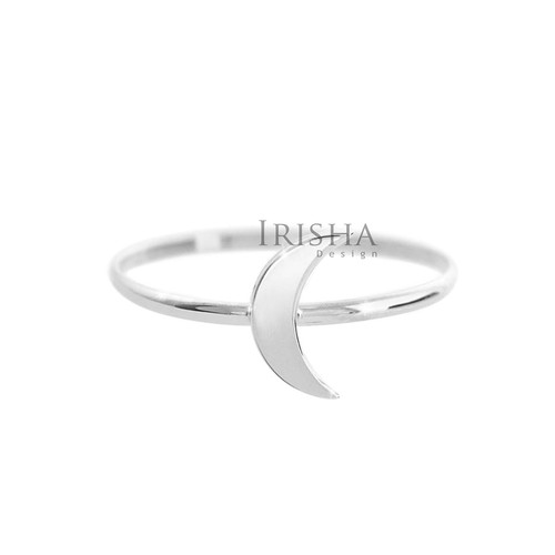 Pre-owned Irisha Designs 14k Solid Plain Gold Crescent Moon Design Ring In 14k Gold Fine Jewelry