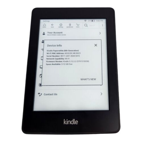 Amazon Kindle Paperwhite (6th Generation) 4GB, Wi-Fi, 6in - Black W/Purp1e C@se Amazon Kindle Paperwhite (6th Generation) 4GB, Wi-Fi, 6in - Black W/Purp1e C@se