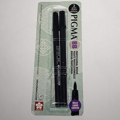 Sakura 2 pack Pigma BB Professional Brush Pen Bold Large Black #50027