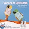2 Pack Silicone Suction Cup Phone Case Mount Double Sided, Sticky Phone Grip with Higher Suction Power for Cell Phone, Hands-Free Phone Accessories for Selfies and Videos, Light Pink and Light Blue