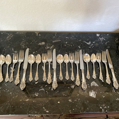 MINT DINNER WALLACE SIR CHRISTOPHER 4 SETTINGS 20PC STERLING SILVER FLATWARE SET