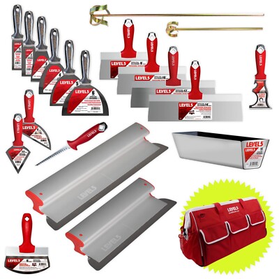 LEVEL5 Drywall Professional Hand Tool Set W/Duffel Bag | Stainless Steel | 5-690