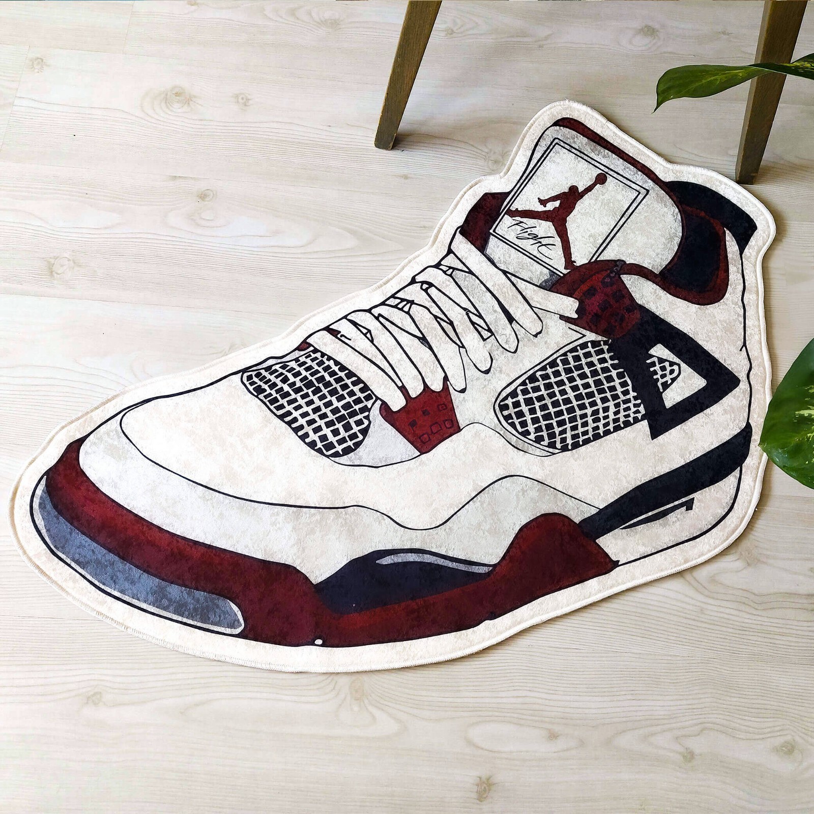 Retro Air Jordan 1 Shoe Shaped Soft Rug, Sneakerhead