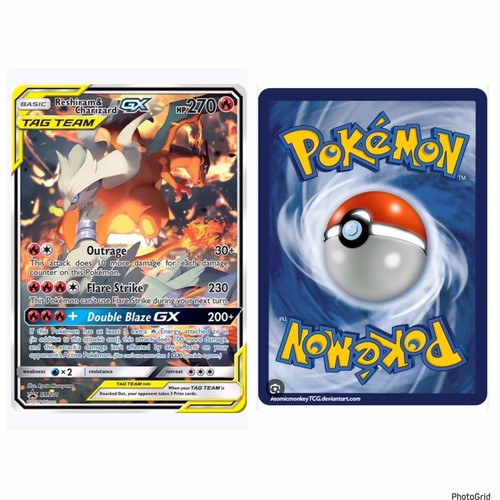 Pokémon Basic Tag Team GX Card Reshiram & Charizard Hp 270 Pokémon Basic Tag Team GX Card Reshiram & Charizard Hp 270