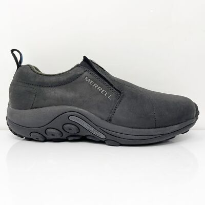 

Merrell Mens Jungle Moc J099321W Черные рабочие ботинки без шнуровки с круглым носком, размер 8 W, Черный, Jungle Moc