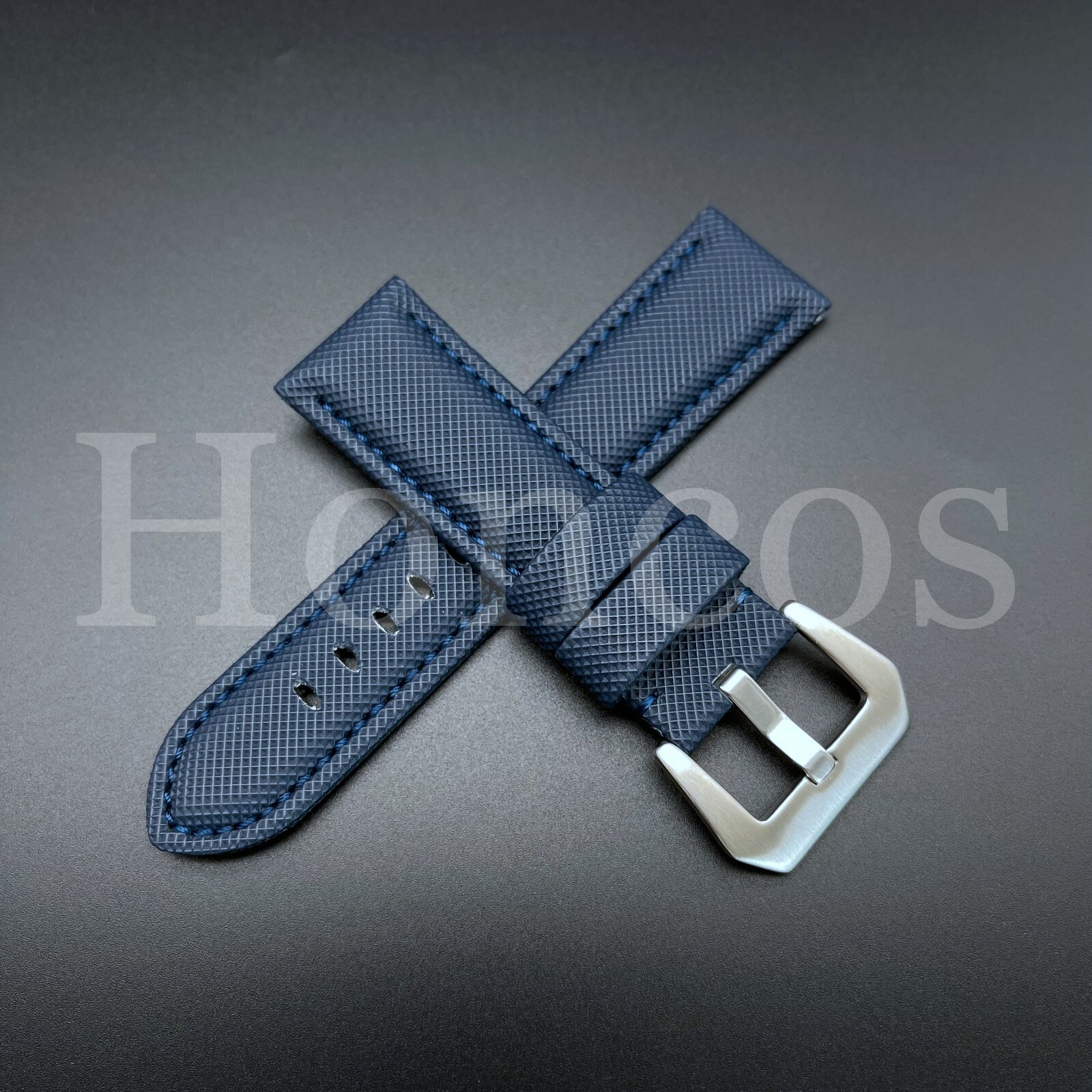 ㊴PANERAI用   26mm-22mm Blue Nylon Canvas leather watch strap Band 22/24/26mm Fits