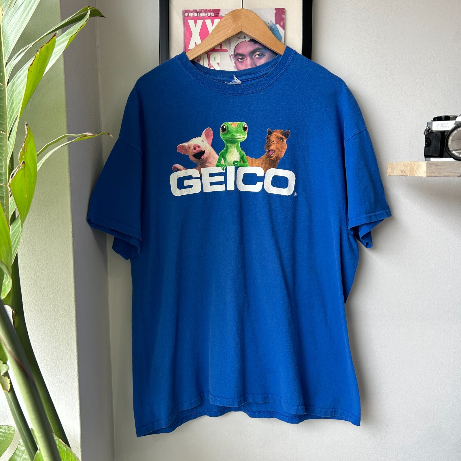 VINTAGE | GEICO Big Logo Blue T-Shirt sz L Adult | eBay