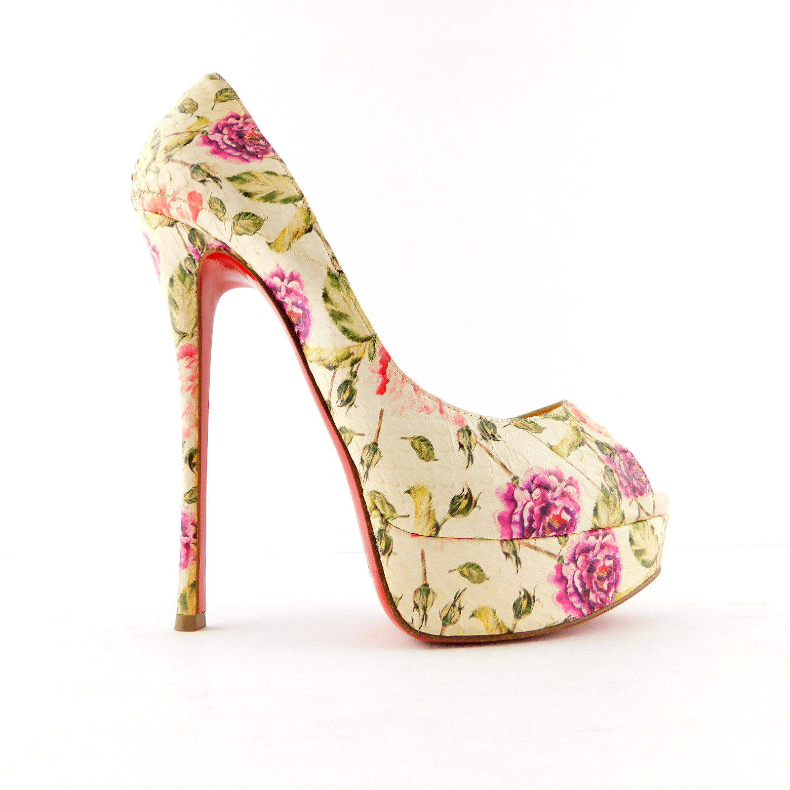 CHRISTIAN LOUBOUTIN Size 6 FIORI FETISH Floral Heels Pumps CHRISTIAN LOUBOUTIN Size 6 FIORI FETISH Floral Heels Pumps