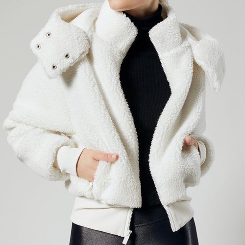 Alo Yoga Foxy Sherpa Jacket Ivory XS | eBay
