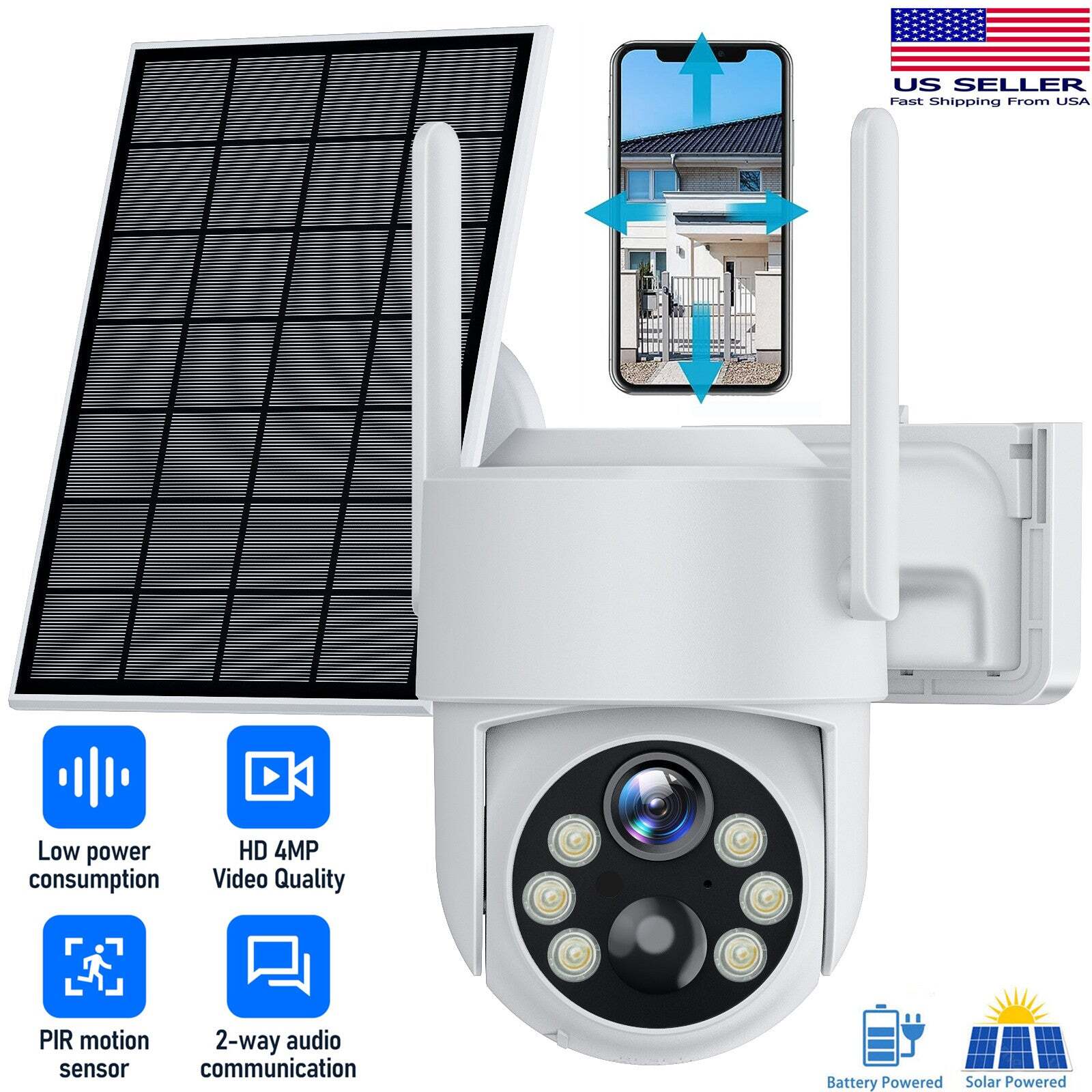 Outdoor Ptz 360&deg; 8000mah Pir Cam