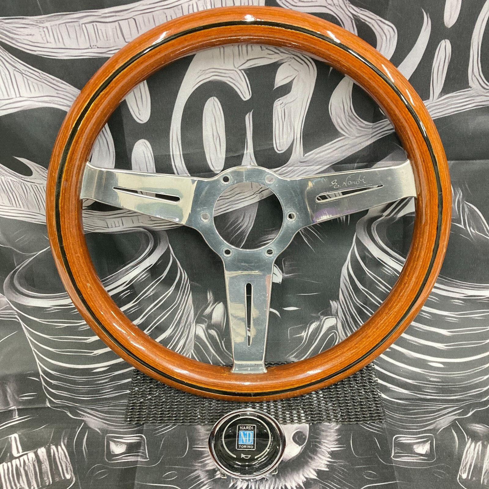 パーツ NARDI made in italy NARDI 350mm 14' Perforated Leather Deep cone 90mm Racing