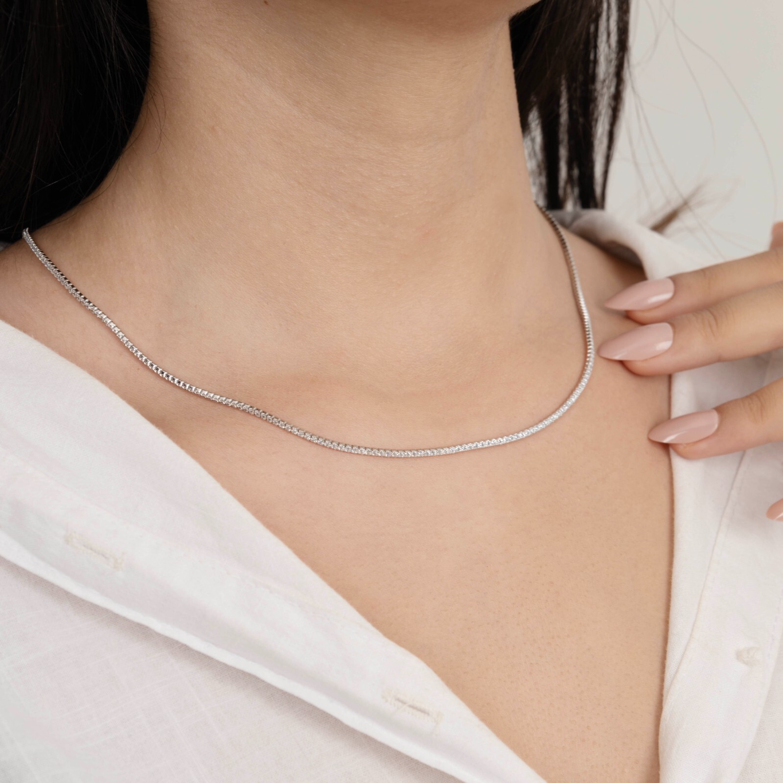 14k Gold Diamond Tennis Necklace, 3mm Round Diamond Tennis Necklace Women Her