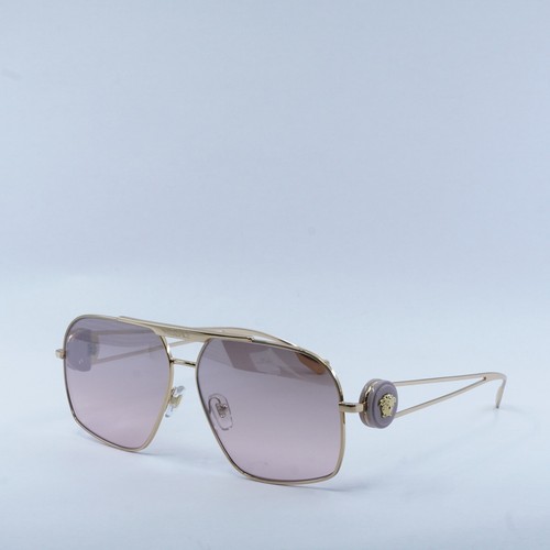 Pre-owned Versace Ve2269 10027e Gold/light Pink Mirror Gradient Silver 62-13-130 Su...