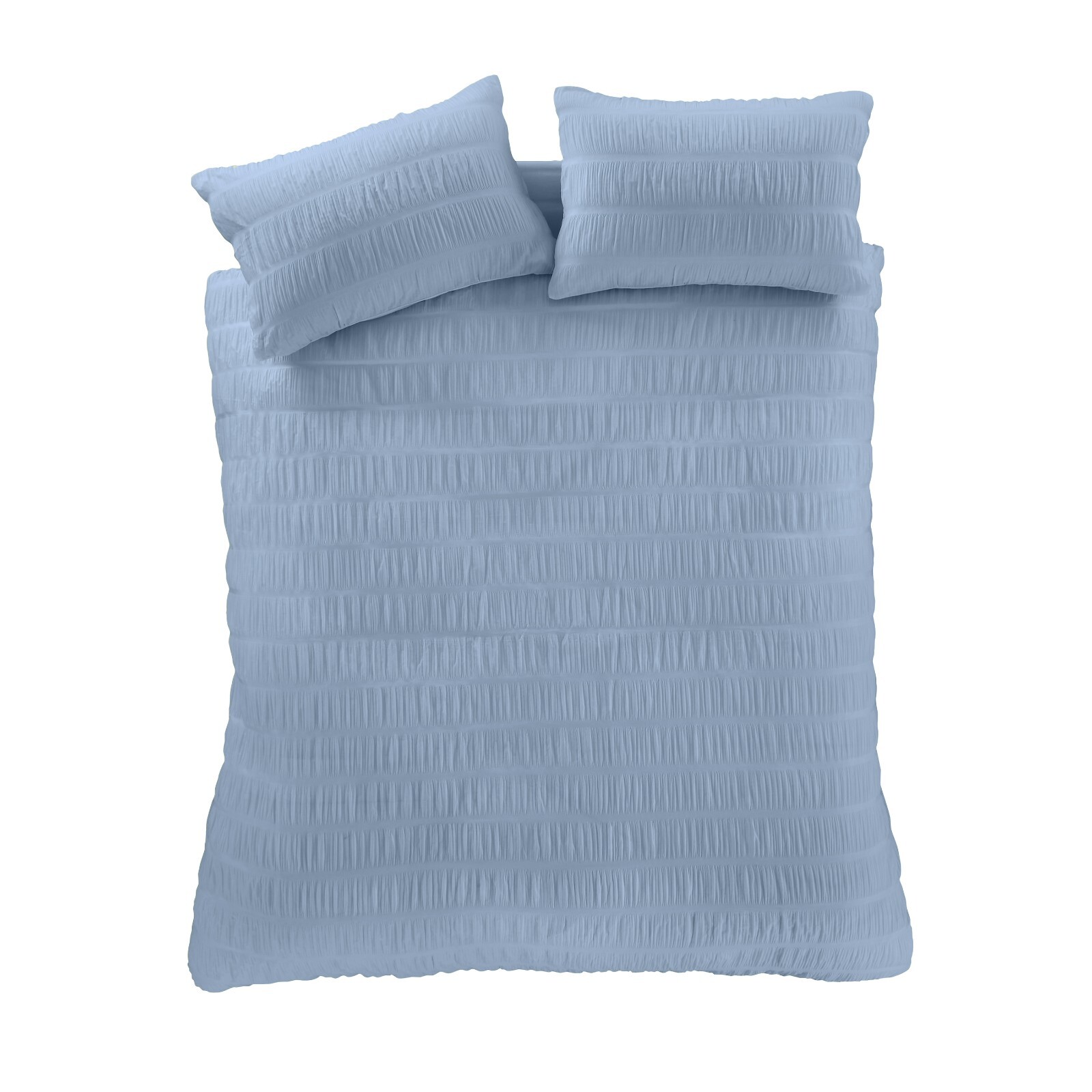 Catherine Lansfield Seersucker Bettwäsche-Set Einzelbett – Weiß, Mit Kissenbezug, 55% Baumwolle, 45% Polyester