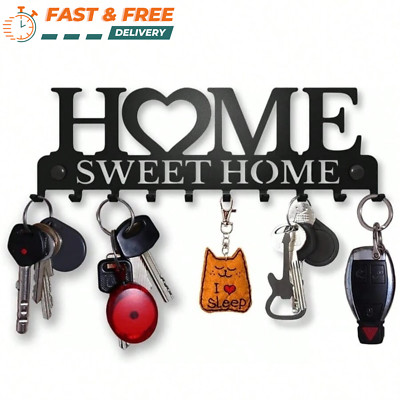 1Pc Key Holder For Wall Mount Sweet Home Organizer Decorative, Metal Hanger NEW