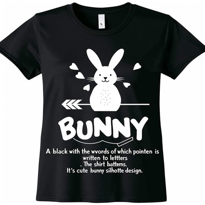Unique Easter Black TShirt with Cute Bunny Design and Personalized