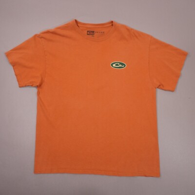 Drake Waterfowl Systems Mens XL Dark Orange Short Sleeve Cotton T Shirt