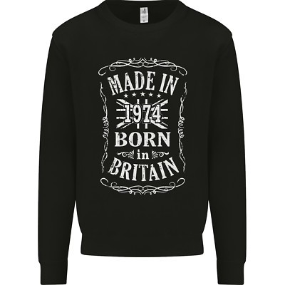 Born IN Bretaña 51st Cumpleaños Hecho 1974 Hombre Jersey Sudadera