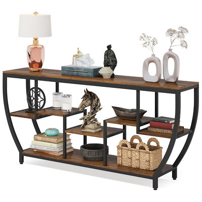 71'' Long Narrow Sofa Console Table wtih Storage, 3-Tier Entryway Hallway Table