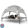 GOJOOASIS Outdoor Dog Bed with Canopy, Waterproof Outside Dog Cots Pet Bed with Removable Canopy Tent, Cat Bed Shelter, Lifted Camping Pet Bed for Medium Dogs (Grey)