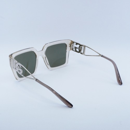 Pre-owned Dolce & Gabbana Dg4446b 343203 Transparent Camel/clear Mirror Real Yellow Gol... In Clear Mirror Real Yellow Gold