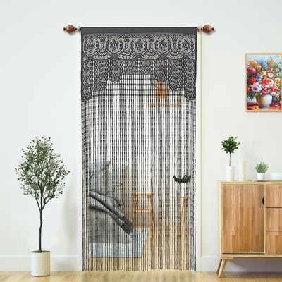 YaoYue Macrame Lace Door String Curtain for Doorways,Room Divider Doorway Hip...