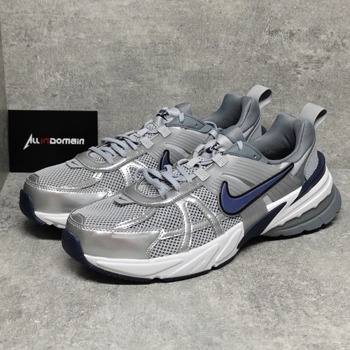 靴 Nike V2K Run Shoes llic Dark Grey Nike V2K Run Wolf Grey Midnight Navy Men Unisex Casual Shoes