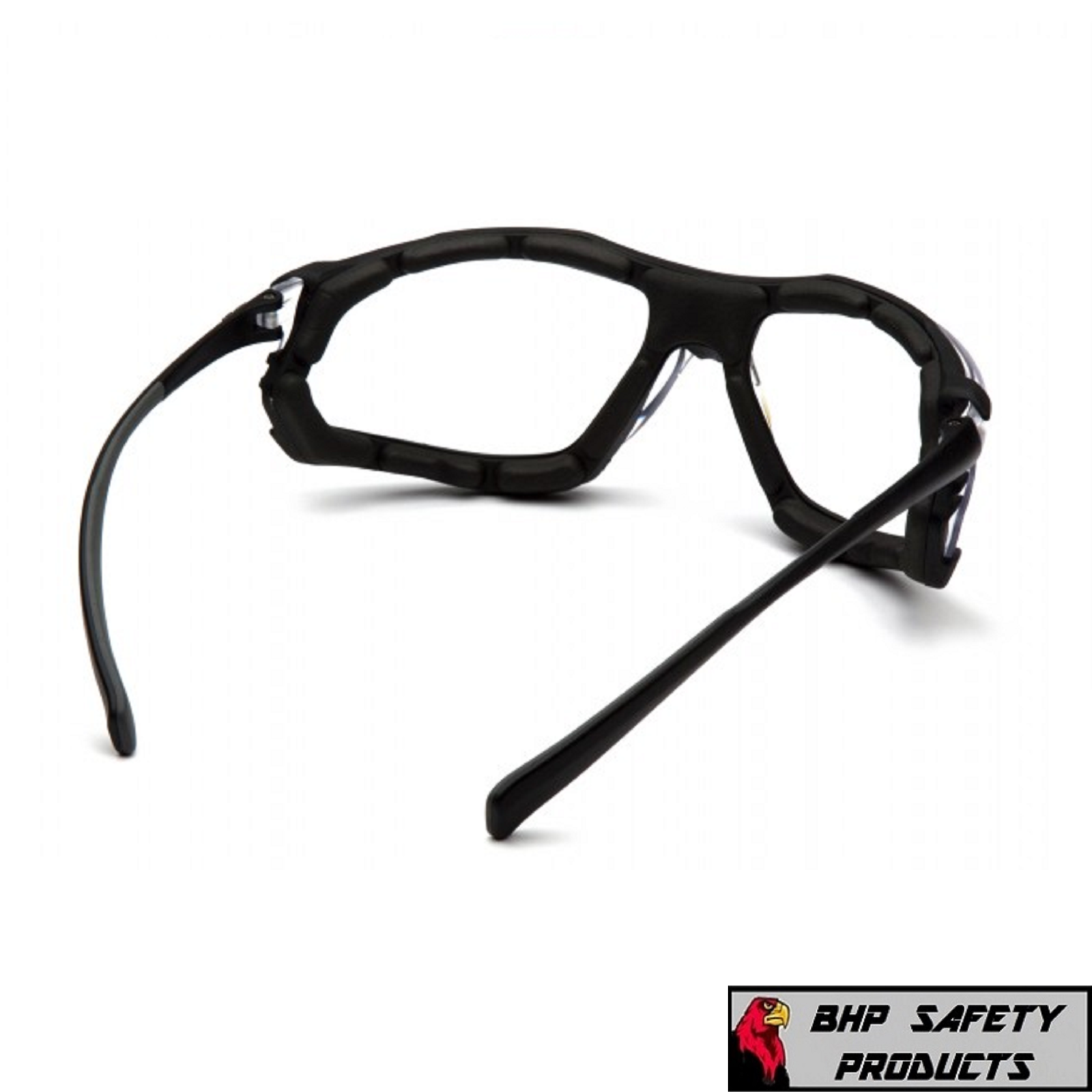 Pyramex Proximity Safety Glasses Foam Padded Black Frame Clear Anti-Fog Lens