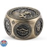 DNDND 8-in-1 Spinner Dice with Dual D20 - Hexagonal Metal DandD Monster Themed Dice Set for TTRPG Dungeons and Dragons, Dungeon Masters with Collectible Gift Tin (Brass)