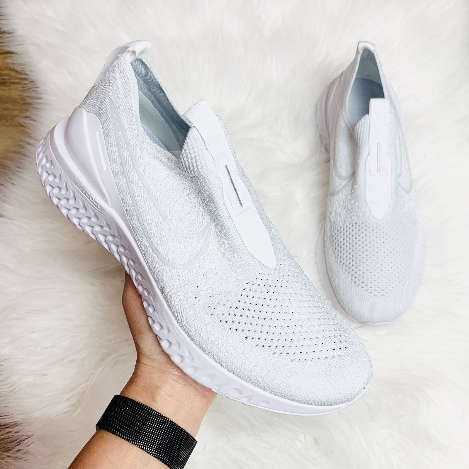 nike epic phantom react flyknit white pure platinum