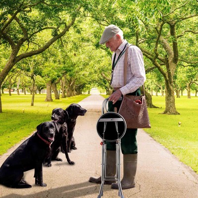 Yescom Medical Folding Walking Stick with Seat Portable Travel Cane Hiking Chair