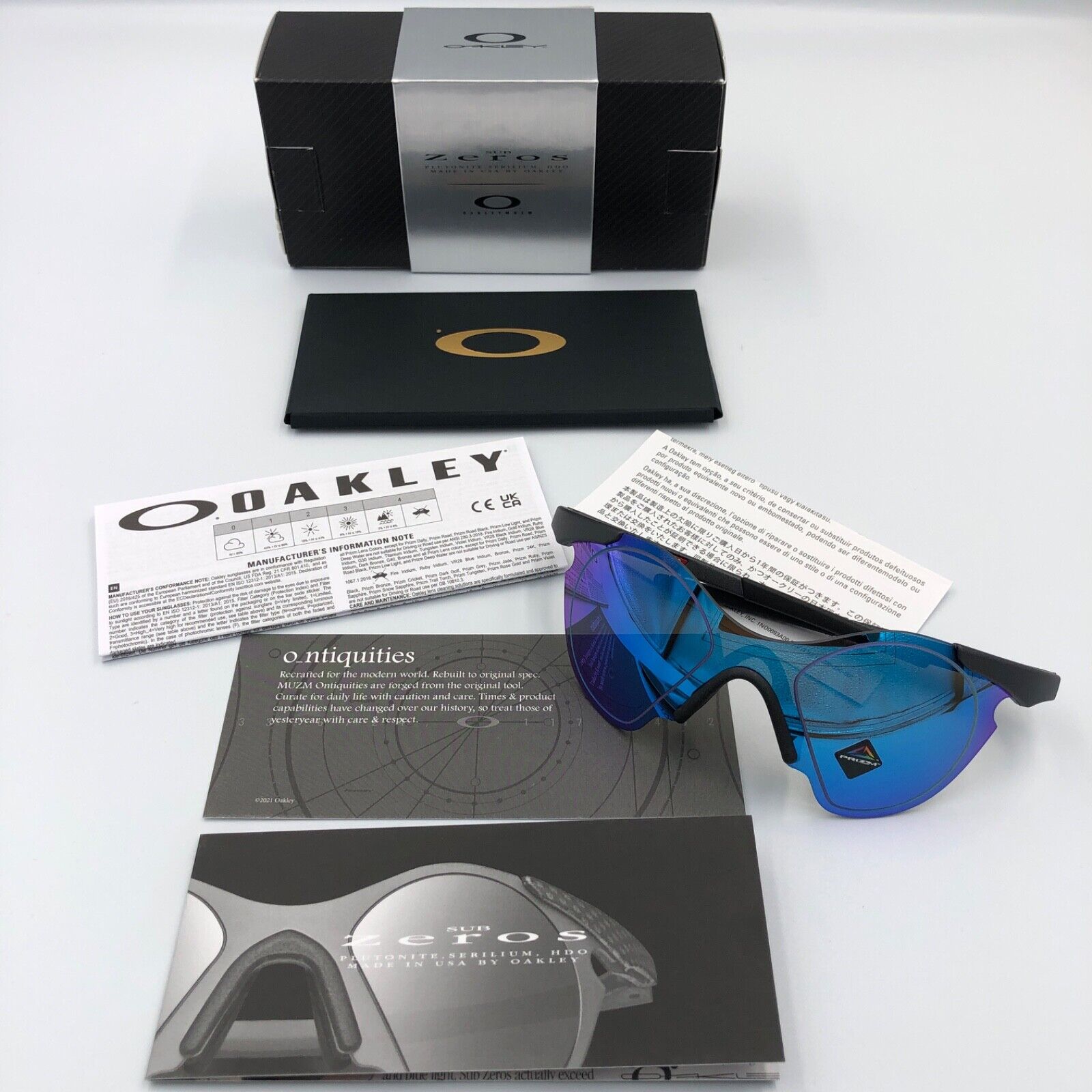 Pre-owned Oakley Sunglasses  Subzero Steel - Prizm Sapphire Limited Edition Sold Out In Blue