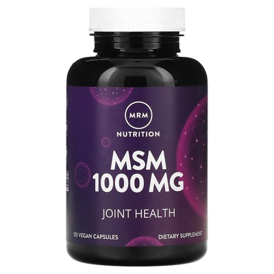 MRM MSM 1 000 мг 120 веганских капсул Веганский, гарантия качества GMP, без ГМО