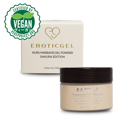 Nuru Vegan Massage Powder 40g Sakura Edition Makes 4L for Sensual Couple Massage