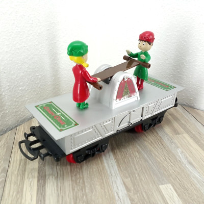 Christmas Elf Train Car Blue Hat North Pole Junction Cart Replacement Rail Car