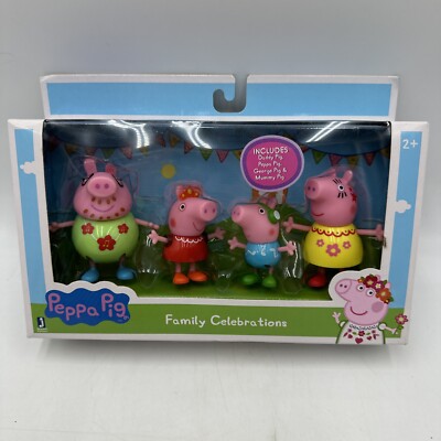 Peppa Pig Family Celebrations Figures 4pc Daddy Peppa George Mummy
