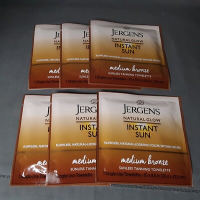 Jergens Natural Glow Instant Sun Medium Bronze (6 Count Towelettes)