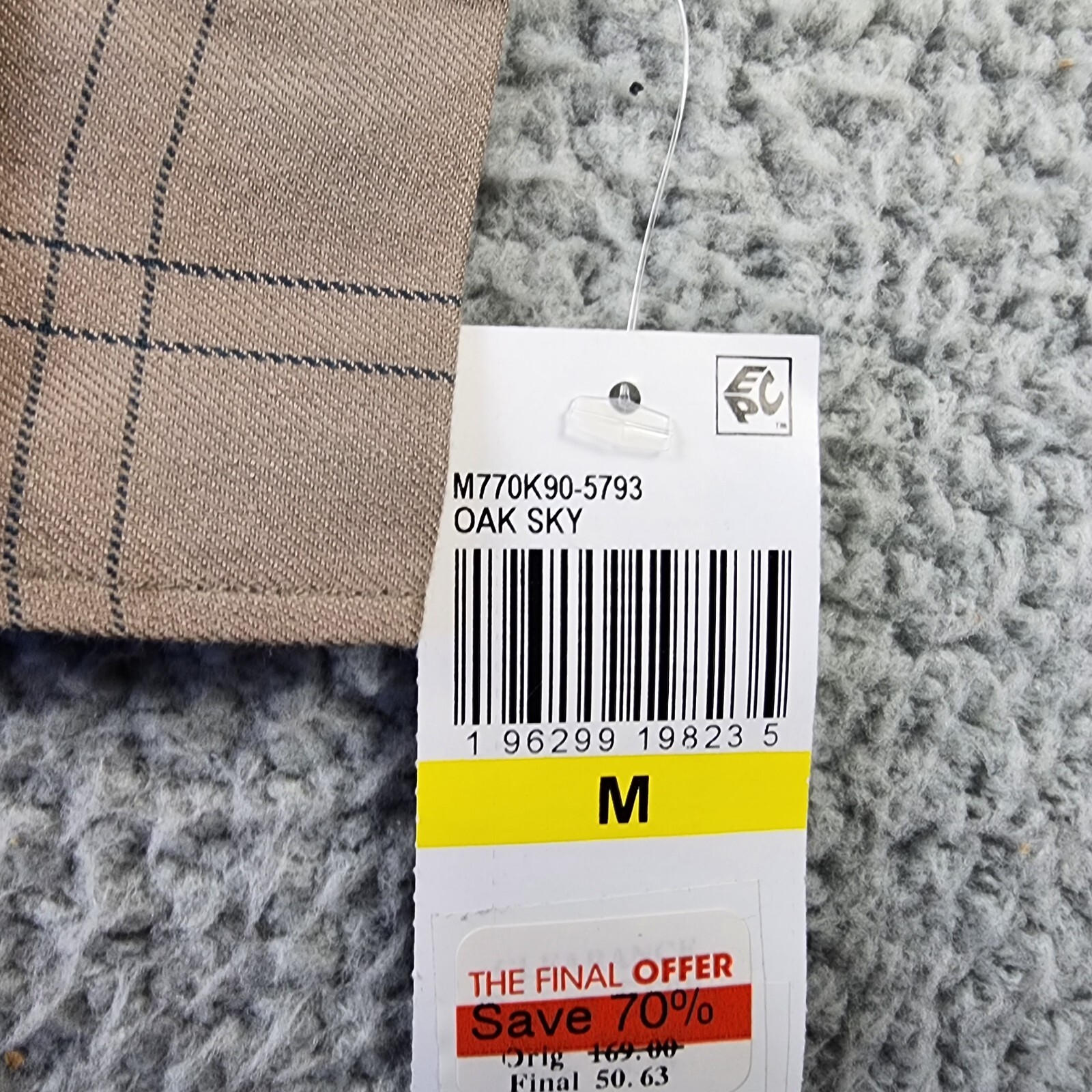 PAIGE Everett Plaid Flannel Long Sleeve Button-up Shirt Men's Medium Oak Sky - Picture 7 of 12