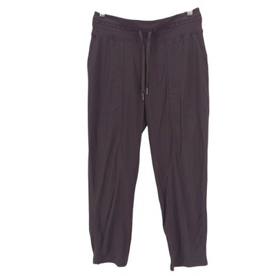LULULEMON Dance Studio Crop Pants Plum Purple Stretch Cinch Hem Size 6