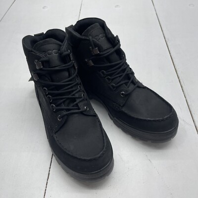 ECCO Black Track 25 Gore-tex Waterproof Moc Toe Boots Women s Size 10-10.5*