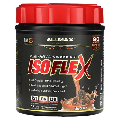 Isoflex, Чистый изолят сывороточного протеина, шоколад, 0,9 фунта (425 г)