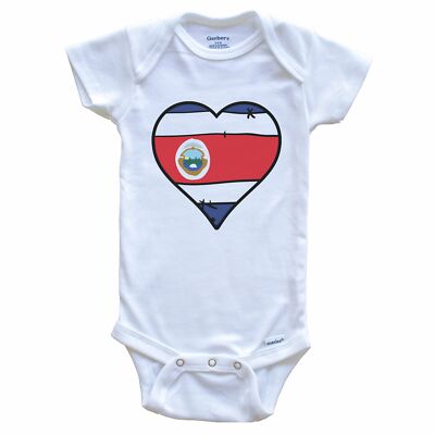 Costa Rica Heart Costa Rican Flag Baby Bodysuit