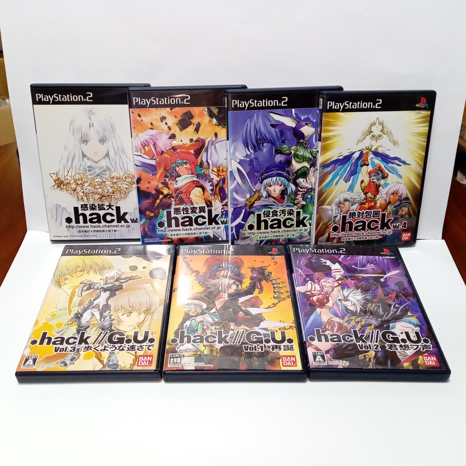 PS2ソフト　.hackシリーズ Hack Vol 1 2 3 4 GU 1 2 3 Set Lot of 7 PS2 PlayStation 2