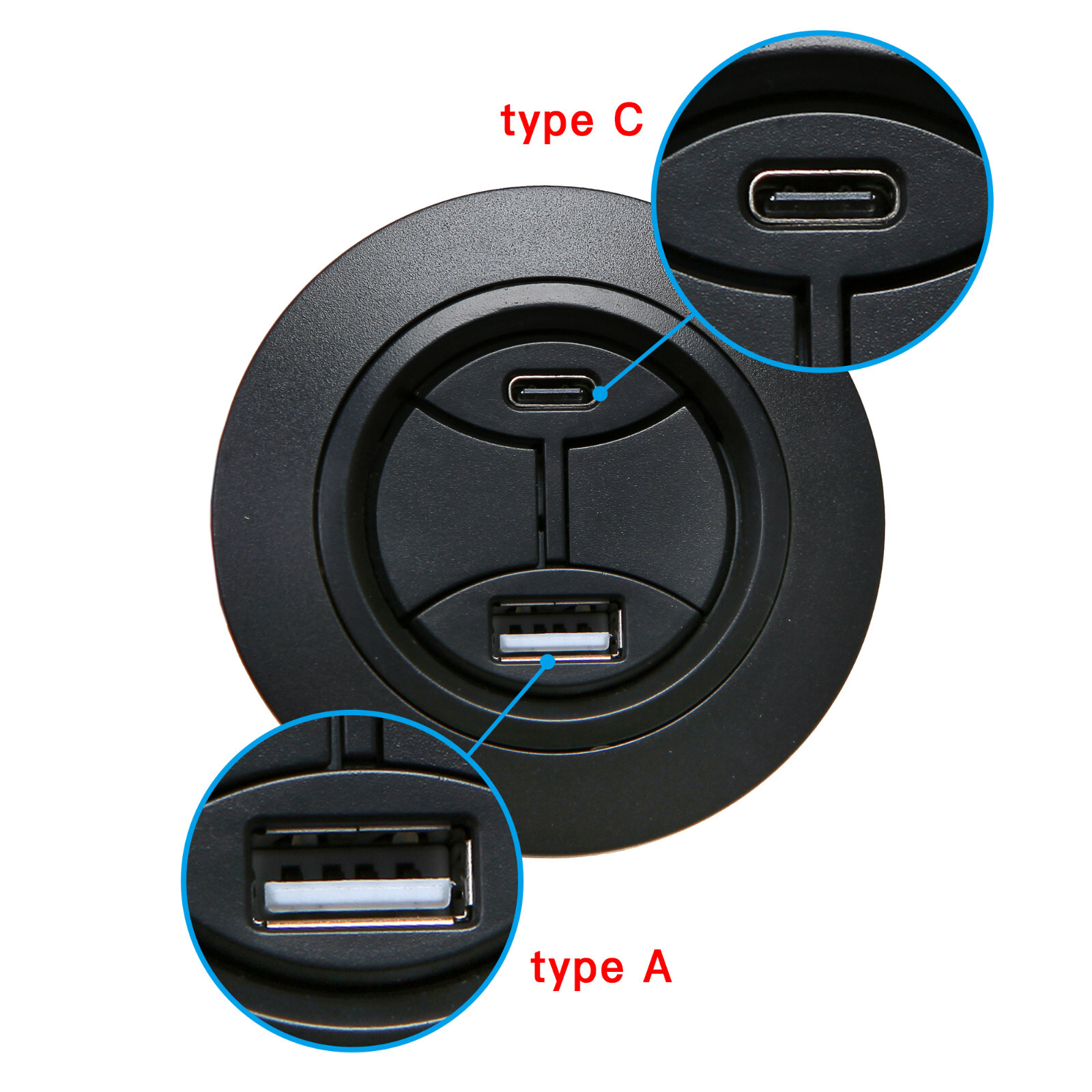Power Recliner 5 Pin Round Switch Control with USB Type C Port and Backlight