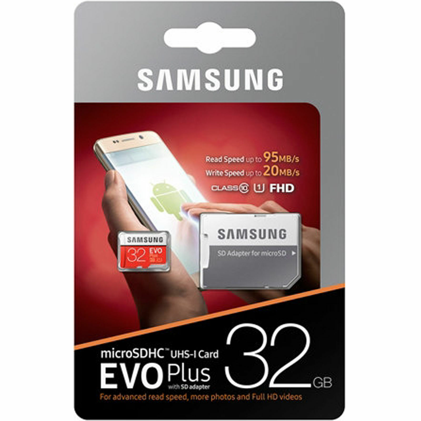 SAMSUNG EVO Plus 32GB MicroSD Micro SDHC C10 Flash Memory Card with SD Adapter