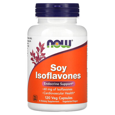 Now Foods Soy Isoflavones 120 растительных капсул с гарантией качества GMP, веганский,