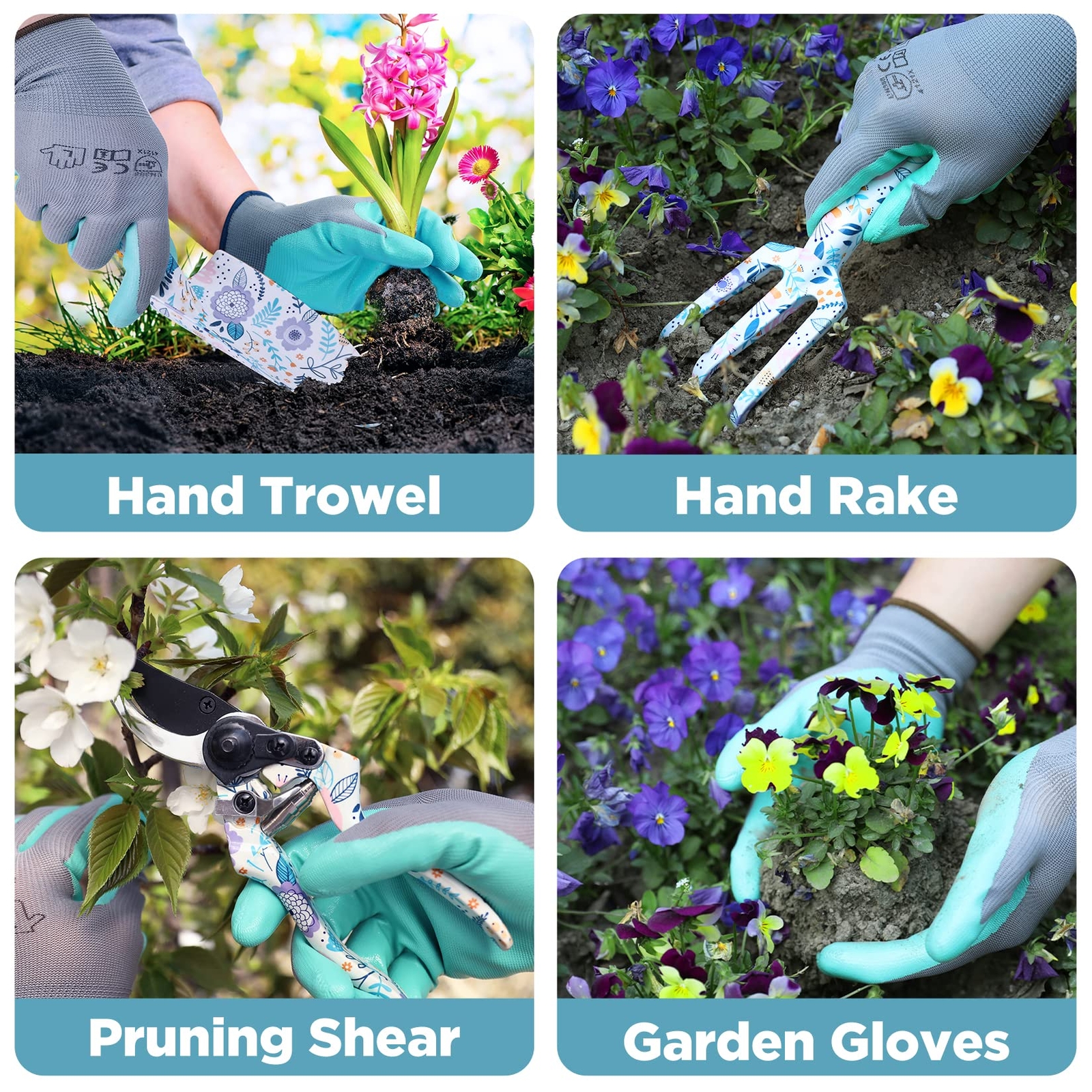 WORKPRO 5PC Garden Tool Set Heavy Duty Gardening Hand Tool Set w/Garden Tool Bag