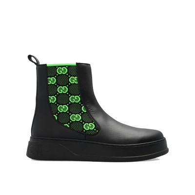 Pre-owned Gucci Gg Leather Boots In Black